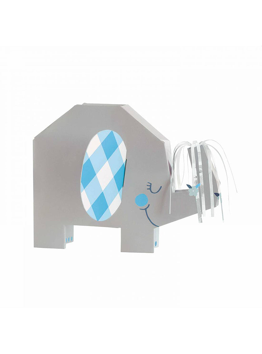 Centre de table éléphant bleu baby Shower - Blue Floral Elephant