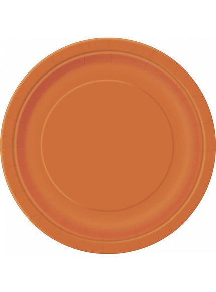 8 petites assiettes oranges (18 cm) - Gamme couleur unie
