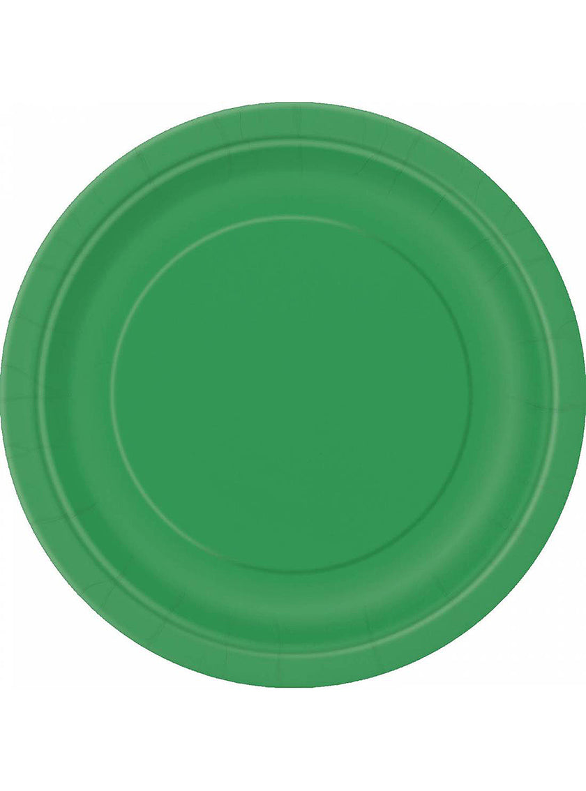 8 petites assiettes vertes émeraudes (18 cm) - Gamme couleur unie