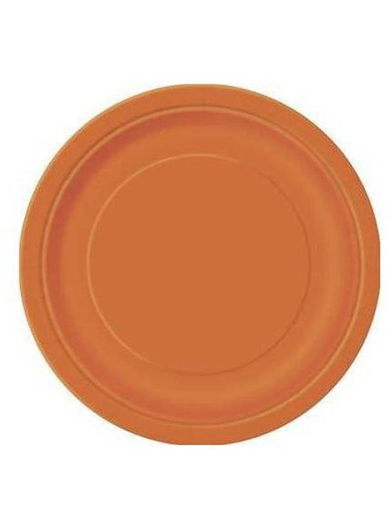 8 assiettes oranges (23 cm) - Gamme couleur unie