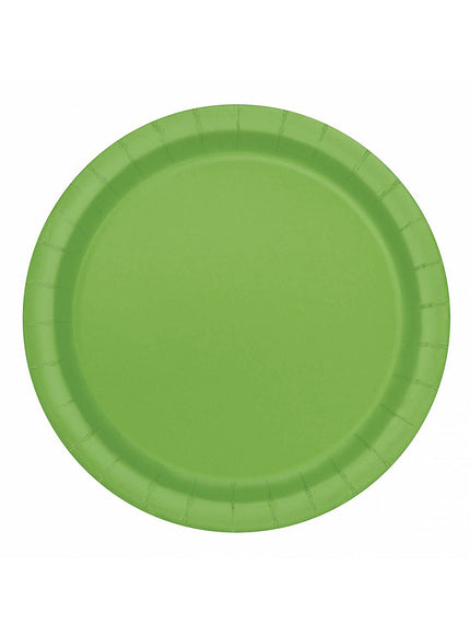 8 assiettes verte citron (23 cm) - Gamme couleur unie