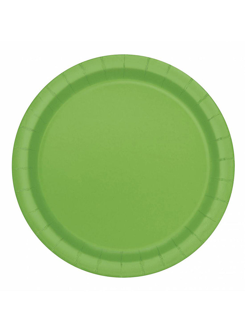 8 assiettes verte citron (23 cm) - Gamme couleur unie