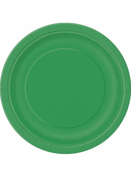 8 assiettes vertes émeraudes (23 cm) - Gamme couleur unie
