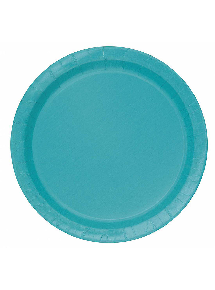 8 assiettes bleu aigue-marine (23 cm) - Gamme couleur unie