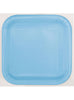 14 assiettes carrées bleu ciel (23 cm) - Gamme couleur unie