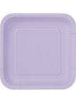 14 assiettes carrées lilas (23 cm) - Gamme couleur unie