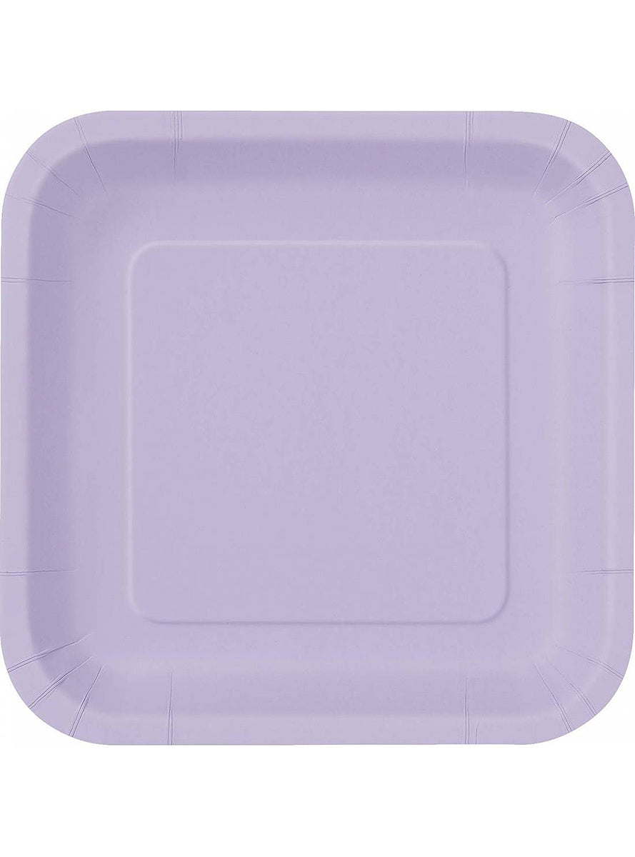 14 assiettes carrées lilas (23 cm) - Gamme couleur unie