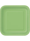 14 assiettes carrées verte citron (23 cm) - Gamme couleur unie