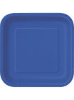 14 assiettes carrées bleu foncé (23 cm) - Gamme couleur unie