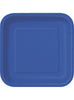 14 assiettes carrées bleu foncé (23 cm) - Gamme couleur unie
