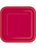 14 assiettes carrées rouges (23 cm) - Gamme couleur unie