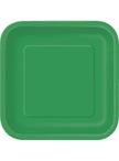 14 assiettes carrées vertes émeraudes (23 cm) - Gamme couleur unie