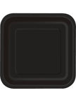 14 assiettes carrées noires (23 cm) - Gamme couleur unie