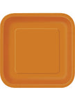 14 assiettes carrées oranges (23 cm) - Gamme couleur unie