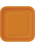 14 assiettes carrées oranges (23 cm) - Gamme couleur unie