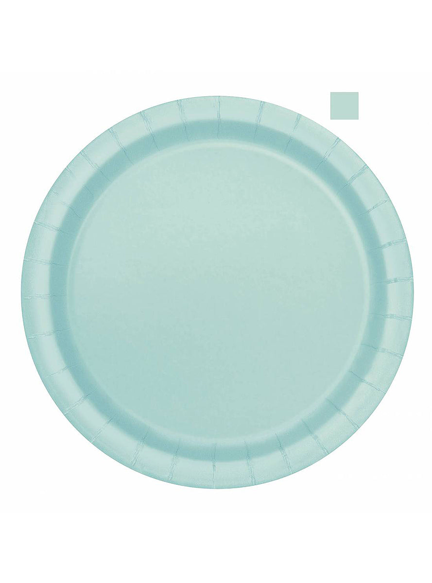 16 assiettes verte menthe (23 cm) - Gamme couleur unie