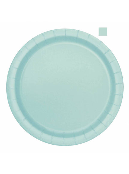 16 assiettes verte menthe (23 cm) - Gamme couleur unie