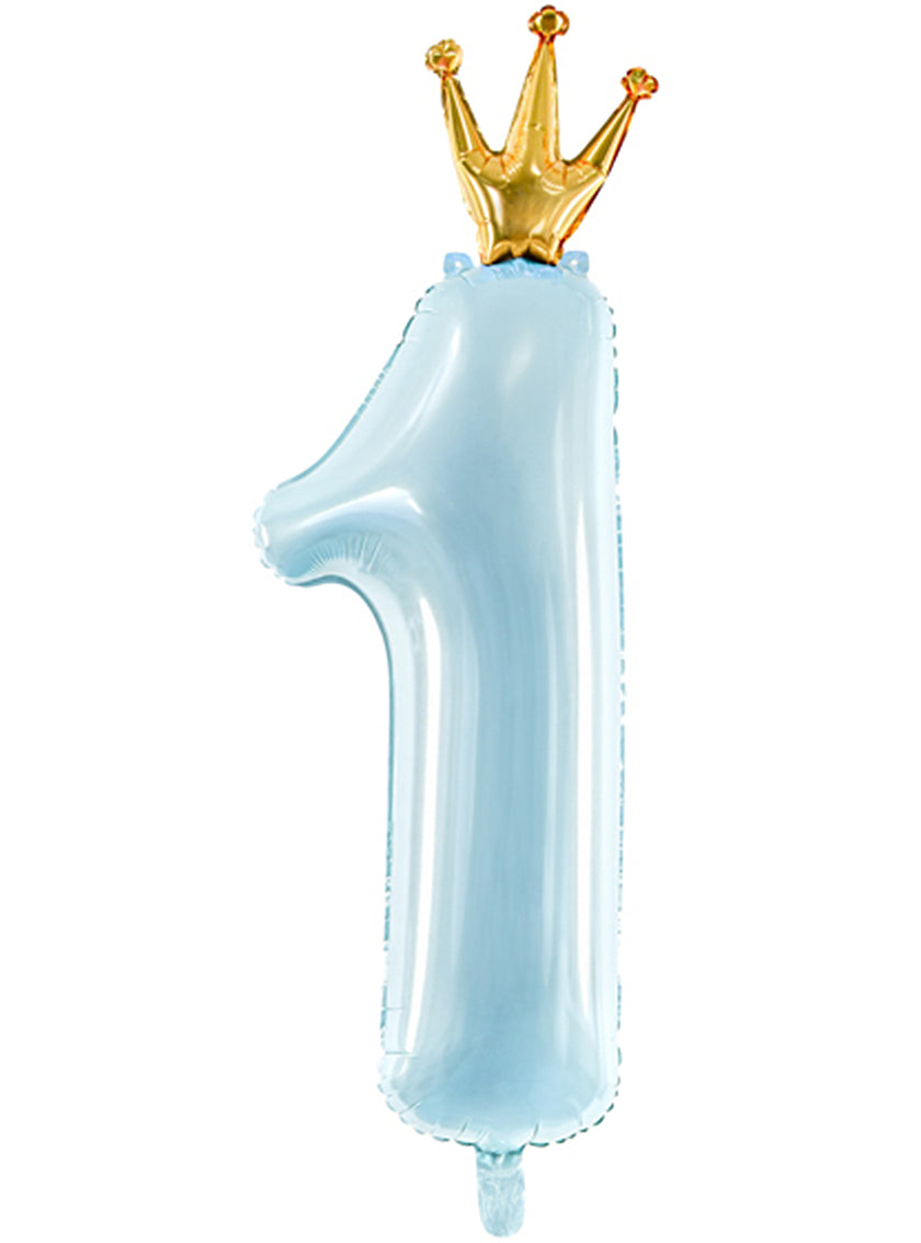 Ballon aluminium premier anniversaire bleu