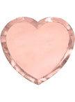 6 assiettes cœur rose gold (21x19cm)