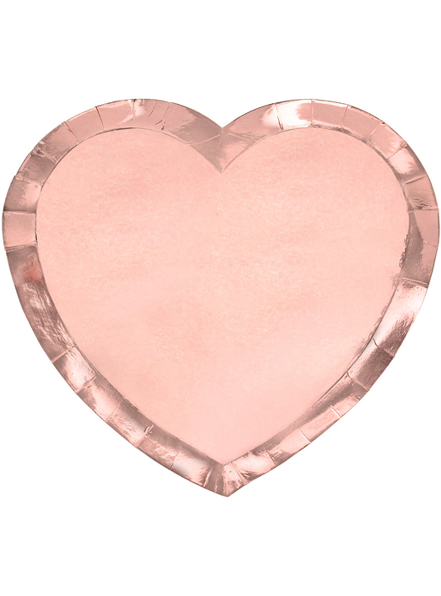 6 assiettes cœur rose gold (21x19cm)
