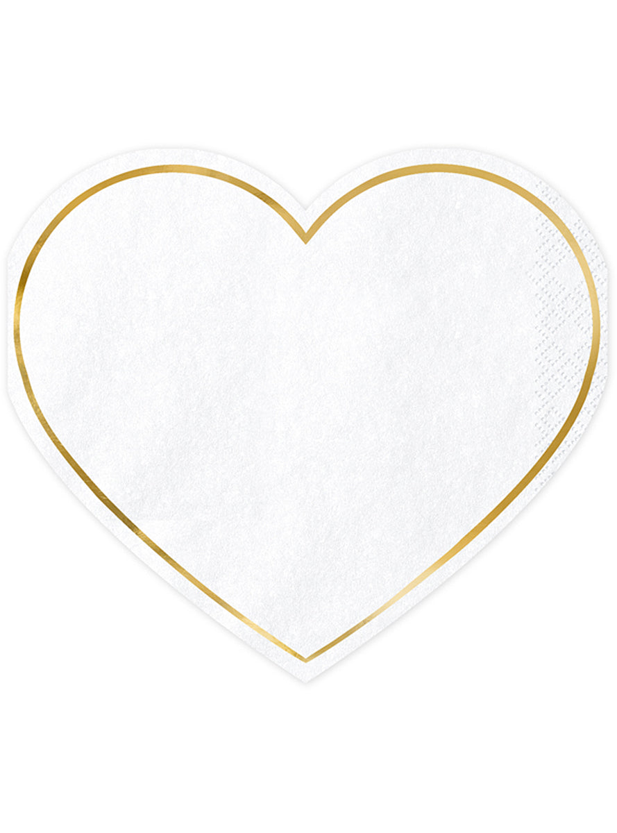20 serviettes en papier cœur (11 x 13 cm)