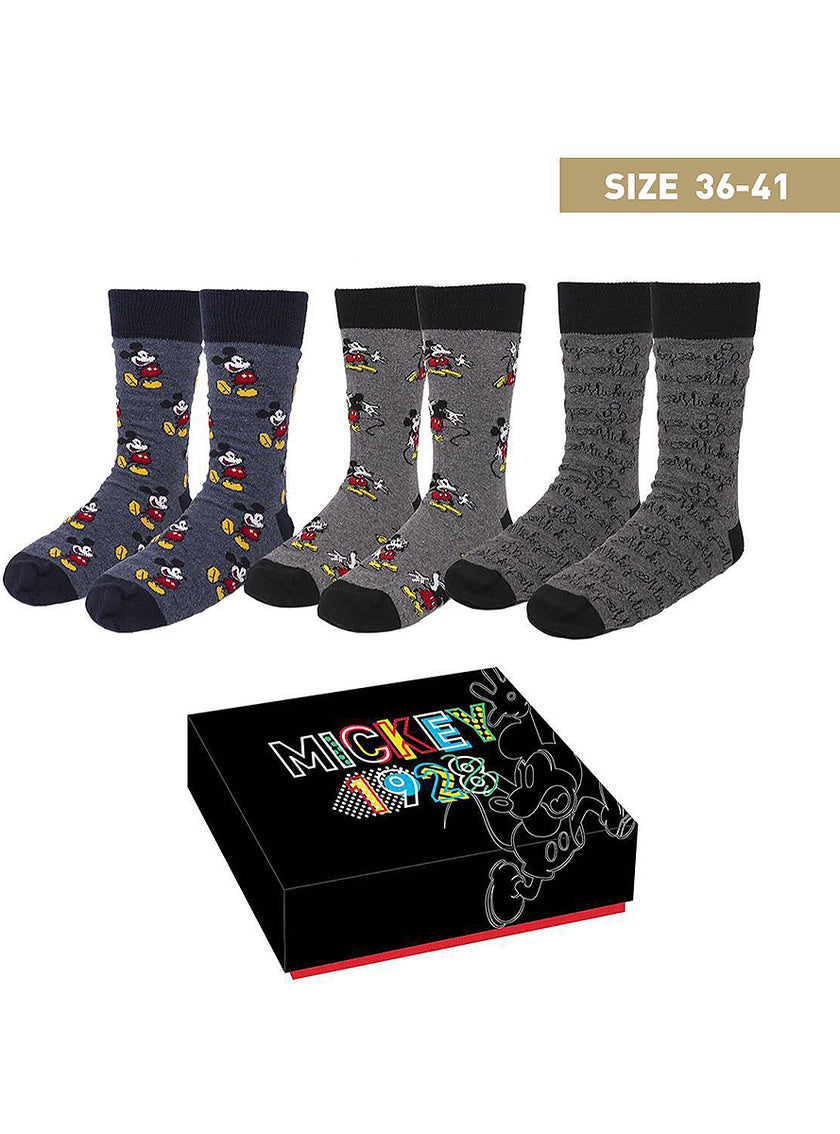 3 paires de chaussettes Mickey