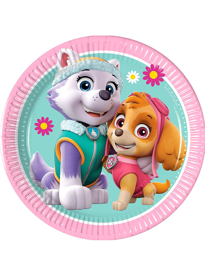 8 petites assiettes La Pat'Patrouille Skye & Everest (20cm)