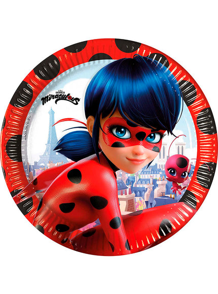 8 assiettes Ladybug (23cm) - Miraculous : Les Aventures de Ladybug et Chat Noir