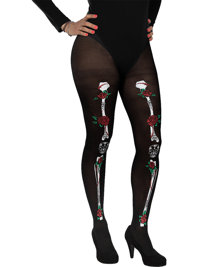 Collants squelette catrina femme