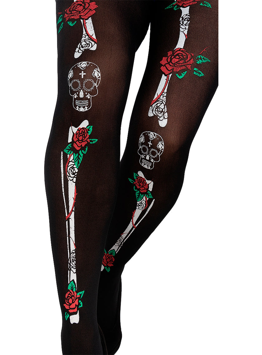 Collants squelette catrina femme