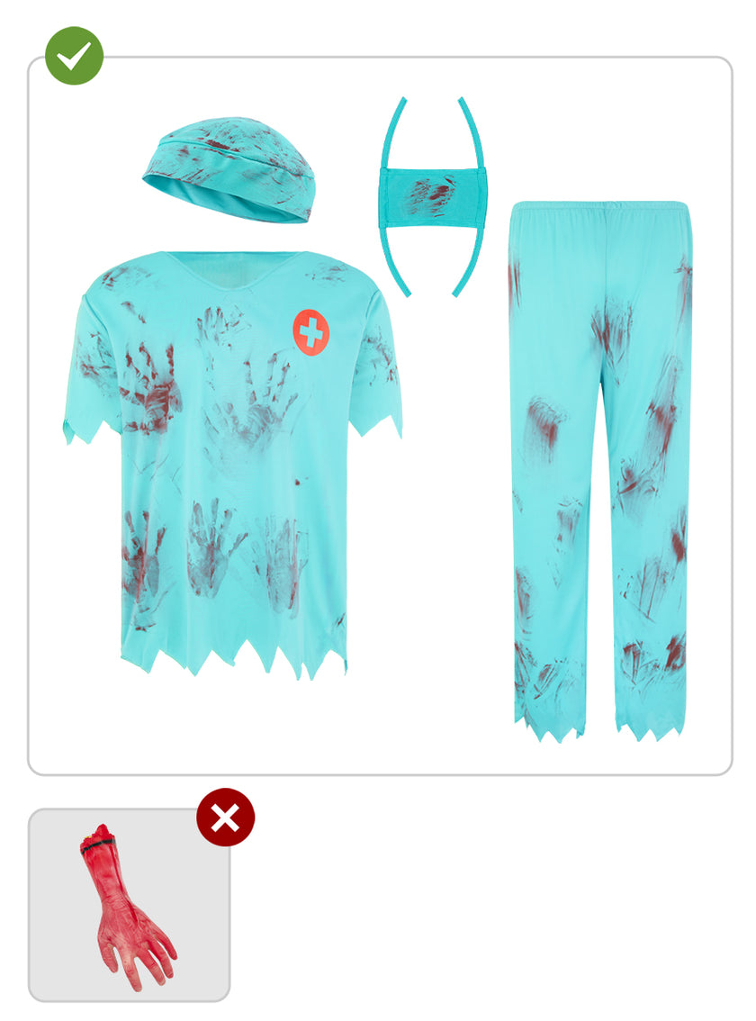 Déguisement médecin chirurgien zombie homme grande taille