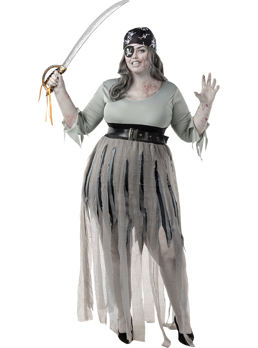Déguisement pirate zombie femme grande taille