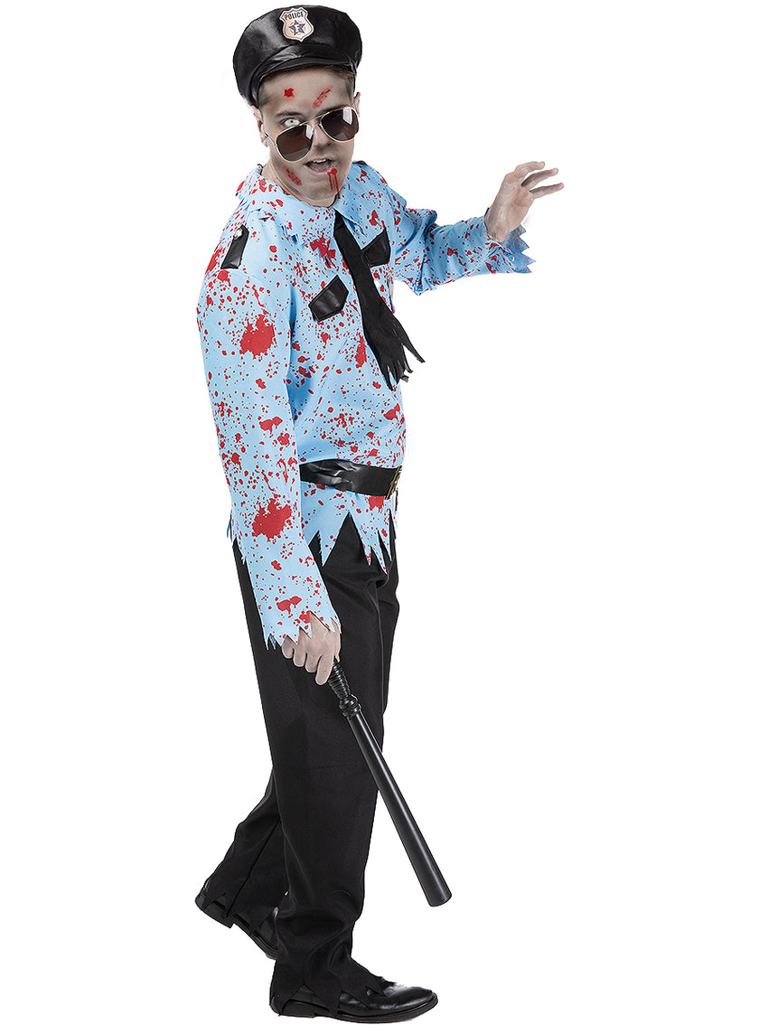 Déguisement policier zombie homme