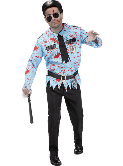 Déguisement policier zombie homme