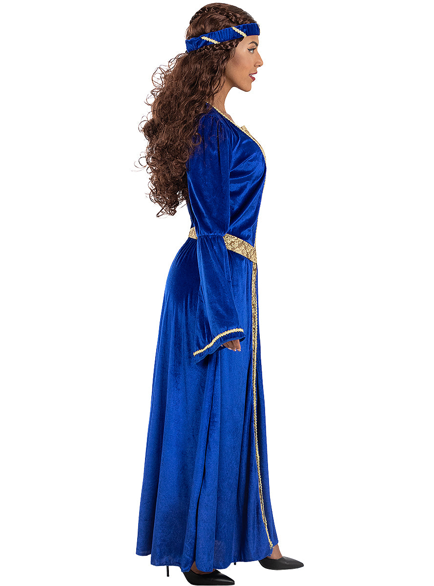 Déguisement Princesse Médiévale bleue femme