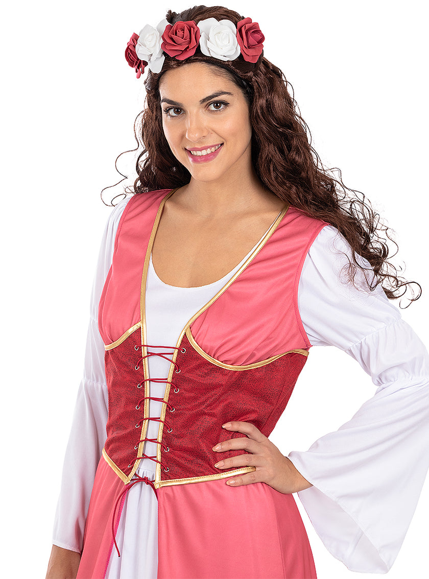 Déguisement princesse médiévale fleurie femme