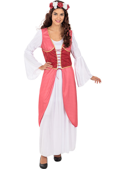 Déguisement princesse médiévale fleurie femme