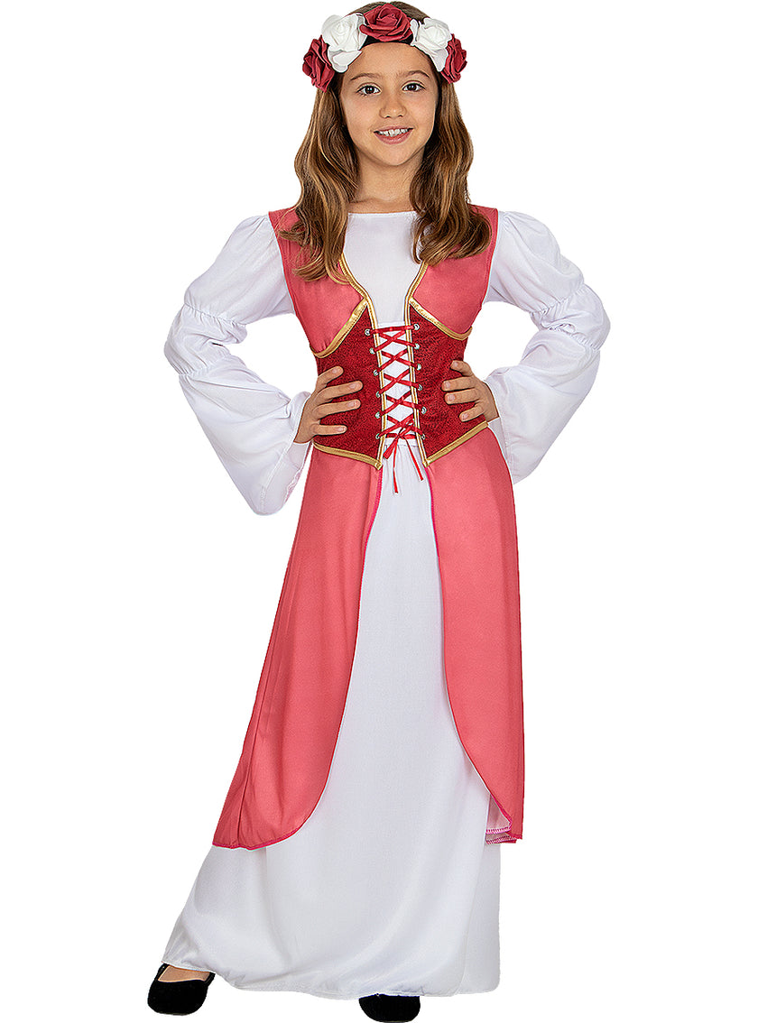 Déguisement princesse médiévale fleurie fille