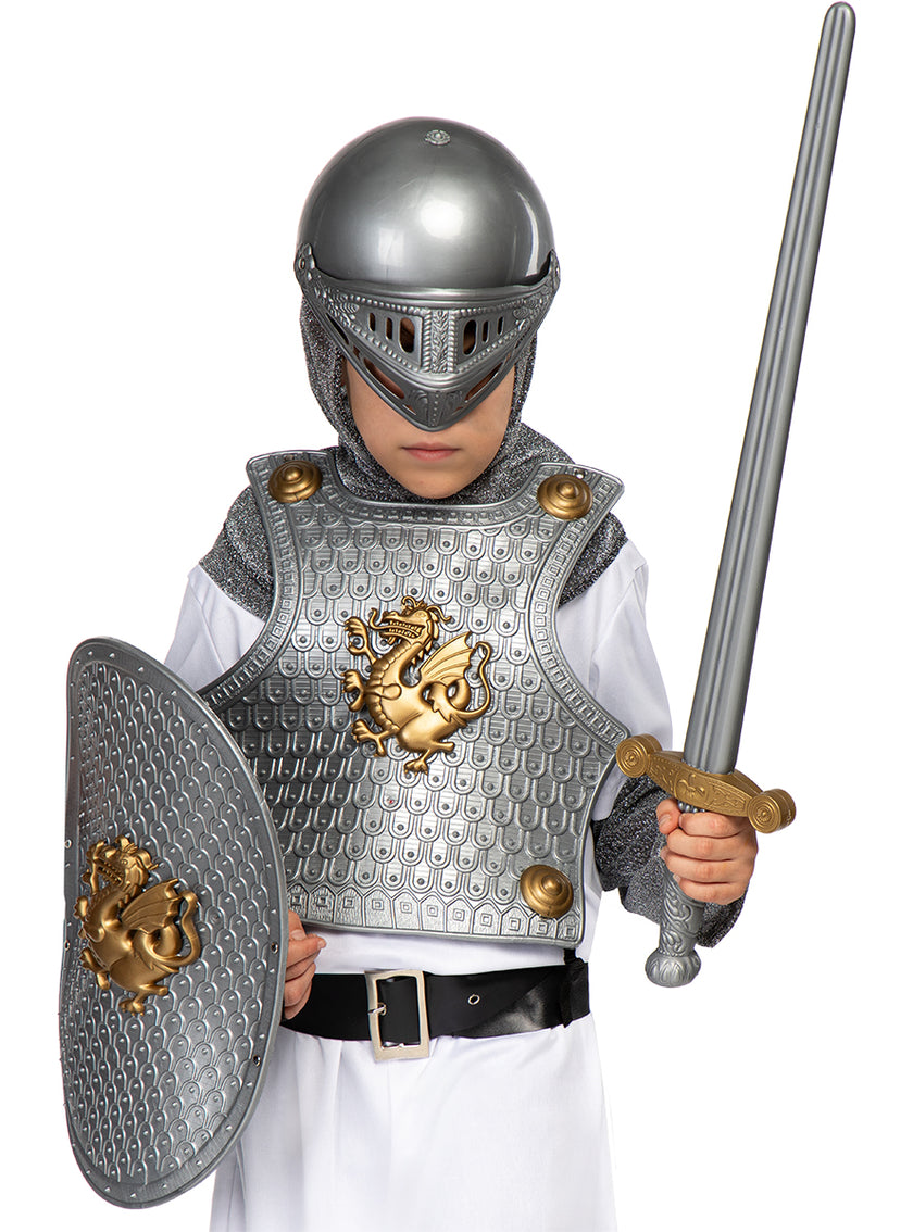 Casque, bouclier et armure médiévale enfant