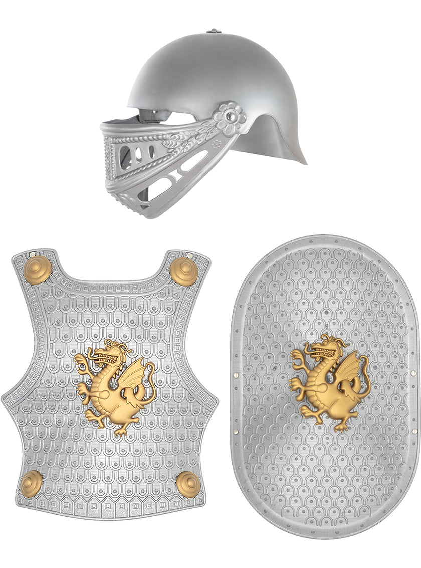 Casque, bouclier et armure médiévale enfant