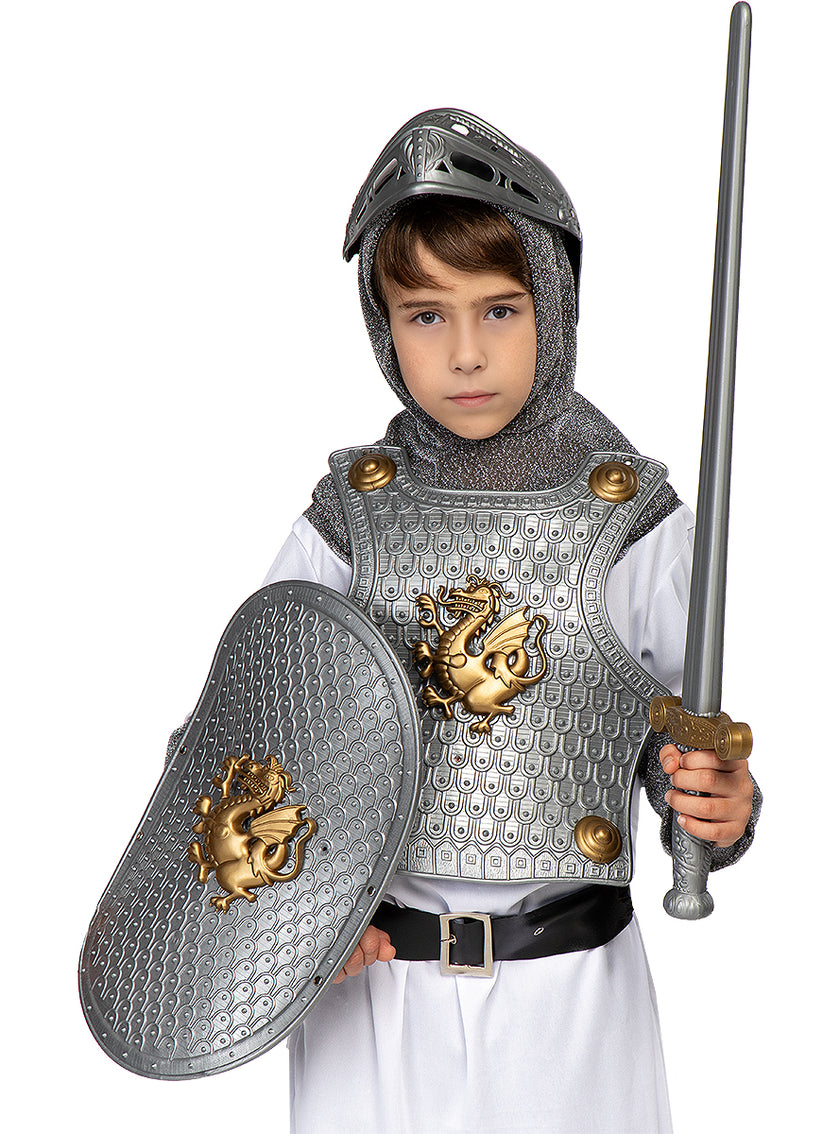 Casque, bouclier et armure médiévale enfant