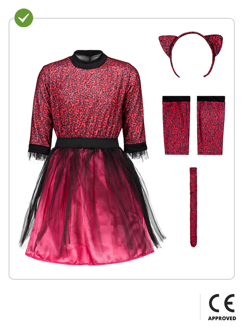 Déguisement léopard rose fille