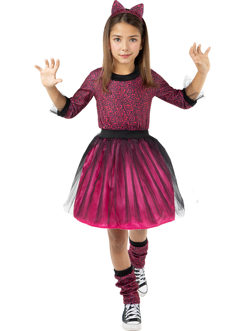 Déguisement léopard rose fille