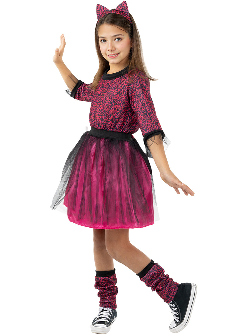 Déguisement léopard rose fille