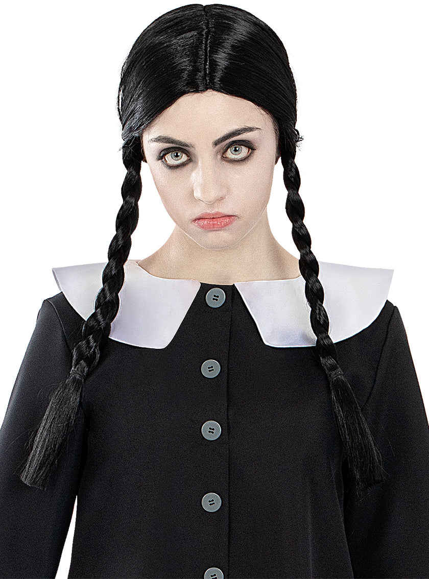 Perruque Mercredi Addams femme - La Famille Addams