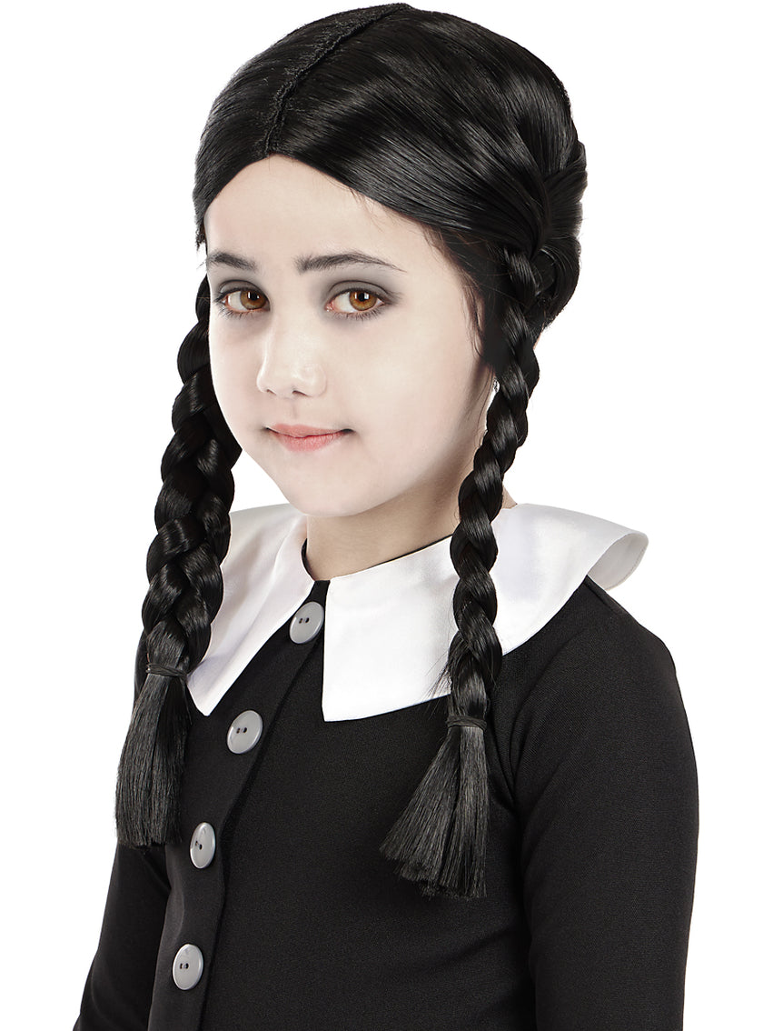 Perruque Mercredi Addams fille - La Famille Addams