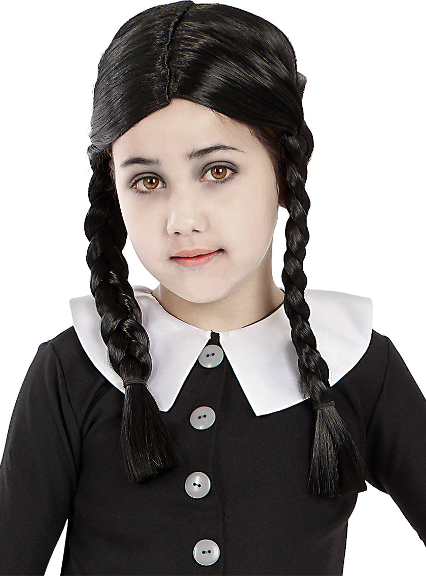 Perruque Mercredi Addams fille - La Famille Addams