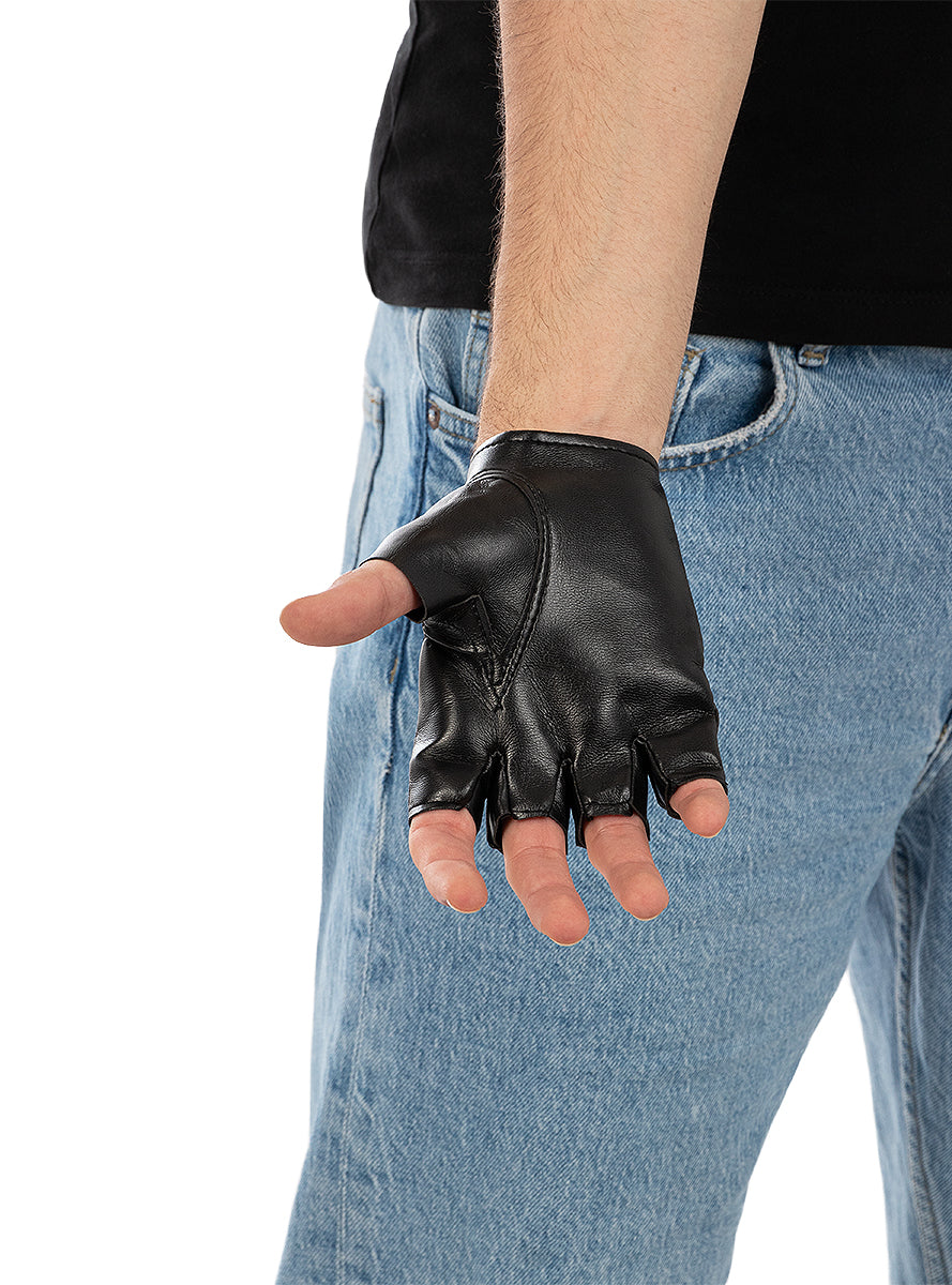 Gants punk noirs adulte
