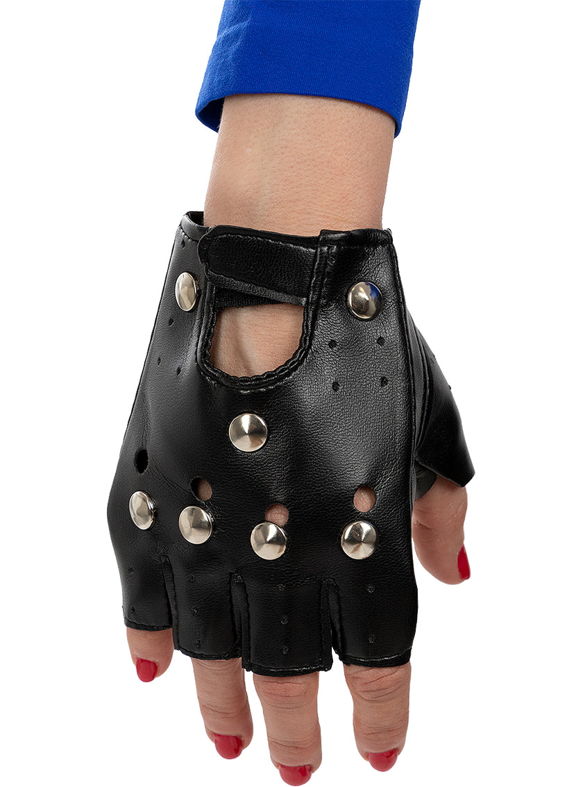 Gants punk noirs adulte