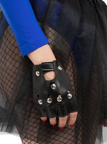 Gants punk noirs adulte